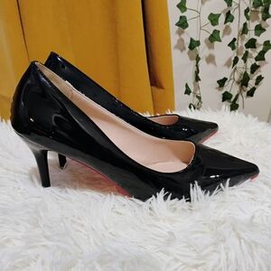 Kitten Heels, Size 8, Black/Red